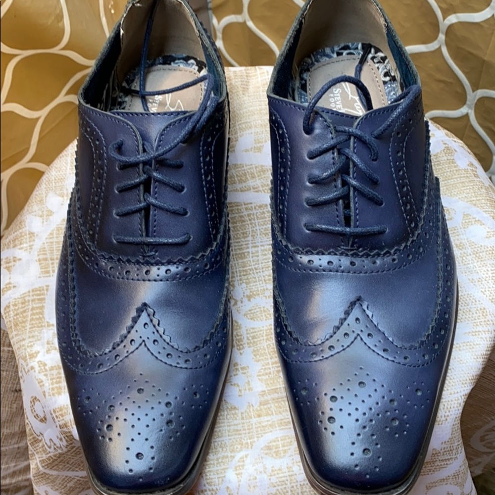 STEVE HARVEY LOTUS BLUE LEATHER SHOES